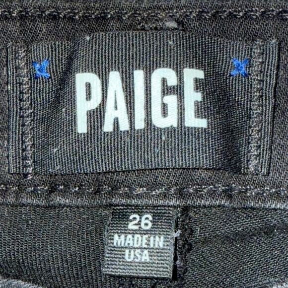 PAIGE Hoxton Ankle Women's Black Fog Luxe Coating Mid-Rise Skinny Jeans Size 26 - Picture 9 of 13